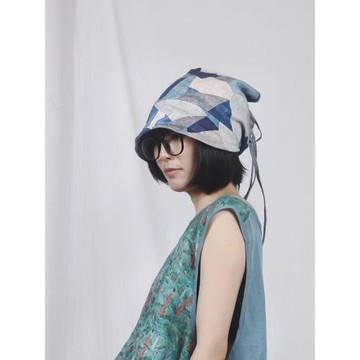 織布云麻麻原創設計亞麻空頂薄款頭巾帽包頭帽雙面女瑜伽帽子Y118