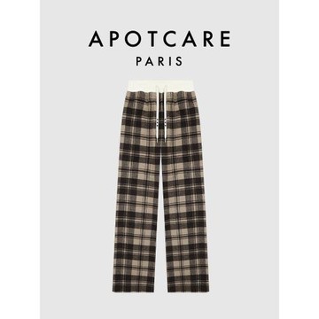【新品】法國APOTCARE官網 格子休閑褲女2025秋冬新款直筒褲