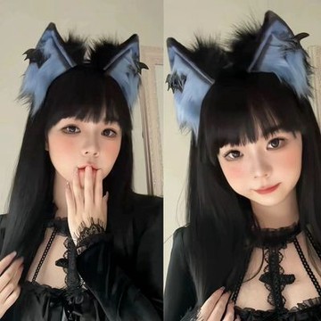 【台灣有貨】實拍 【芝士貓】萬聖節仿真貓咪獸耳lolita庫洛米辣味甜豆小物頭髮箍kc