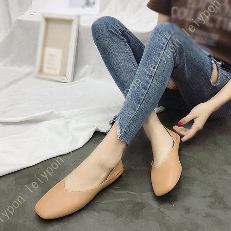 レディース パンプス スクエアトゥ Vカット おしゃれ 走れるパンプス 幅広 3e ぺたんこパンプス 痛くない ぺたんこ ローヒール 歩きやすい バレエシューズ 通販 Lineポイント最大0 5 Get Lineショッピング