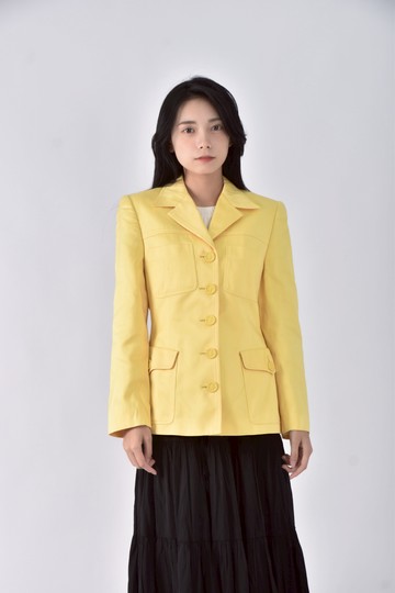 (S) diana翻領黃色外套