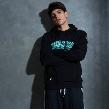 NBA 立體隊名 印花 連帽T恤 塞爾提克隊