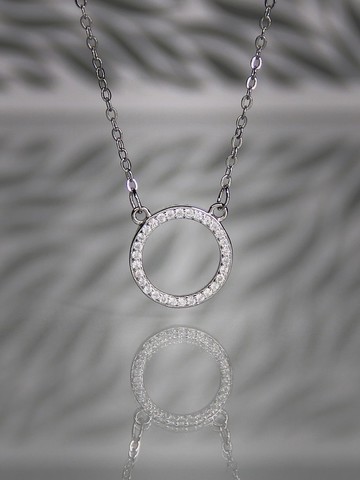 簡約圍圈鋯石項鍊 | 純銀簡約圈形吊墜 | 圈形吊咀項鍊 | 聖誕節