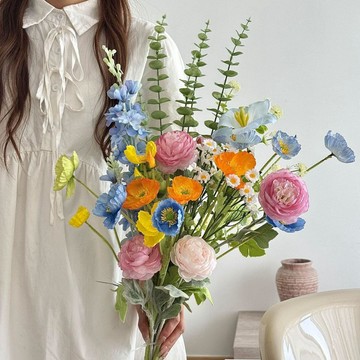 🌷仿真花束🌷莫奈花束花藝師搭配高級仿真花櫥窗背景畢業季手捧花束拍照道具母親節 教師節 情人節 生日禮物 永生花 仿真