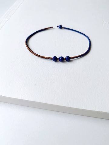 青金石 *3 寶藍+焦糖咖 極細 / 不再畏懼