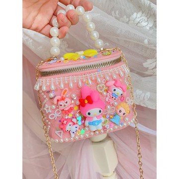 奶油膠粘貼手工diy制作材料包小女孩斜挎背包手提包益智玩具禮物