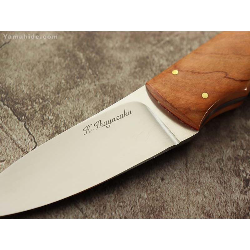 伊早坂 秀一 作 2065  ATS-34 ユーカリ シースナイフ  Hideichi Ihayazaka Custom knife