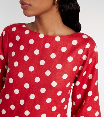 Posse Nina polka-dot linen minidress