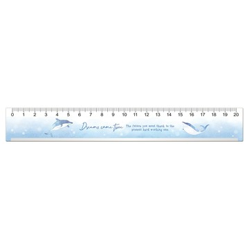 可愛20cm鐵邊尺