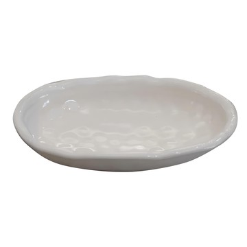 萬古燒 耐熱白陶瓷烤皿 - 日本製 20x13x2cm 滿水容量300mL  白色  1個