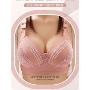 新款大碼薄杯無磁無鋼圈提胸側防下垂胖mm文胸上托大胸顯小內衣