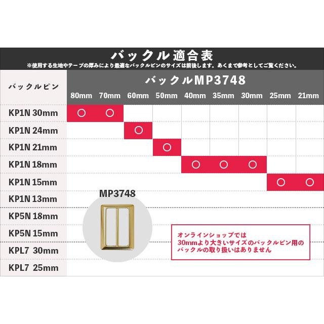 バックルピン 21mm BN.ブラックニッケル 6a