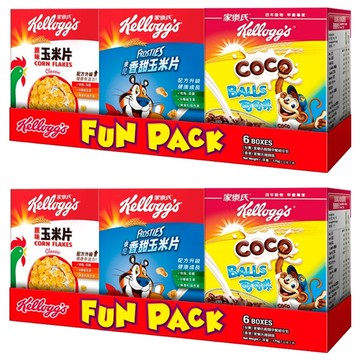 Kellogg's 家樂氏 麥片組合包 原味玉米片 霜淇淋玉米片 Coco Balls可可球 6盒裝  170g  2組