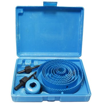 a690d開孔器13件組 藍色 工業級高級款 打孔器 木工開孔器 鑽頭 石膏板 圓形打孔 擴孔器