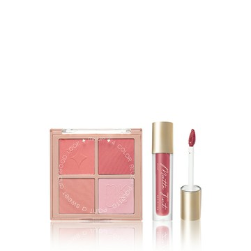 MKUP 美咖 白裡透紅四色腮紅盤+水裸霧面唇釉