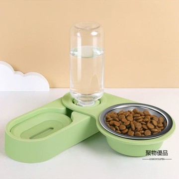 貓碗狗碗貓盆狗盆寵物食盆飯盆狗狗貓咪用品自動飲水器雙碗貓喝水器飲水【聚物優品】