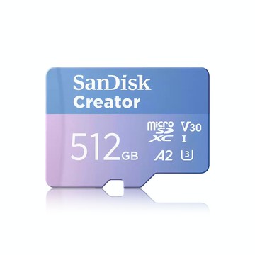 【SanDisk】 Creator 512G UHS-I U3 A2 V30 microSDXC 記憶卡