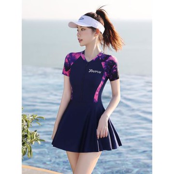 泳衣女泡溫泉2025新款爆款時尚運動網紅風保守顯瘦專用連體裙泳裝