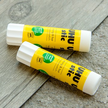 UHU友好牌固體膠棒8.2g高粘度學生用便攜透明幼兒園兒童DIY手工制作財務票據報銷單沾粘膠棒辦公文具用品