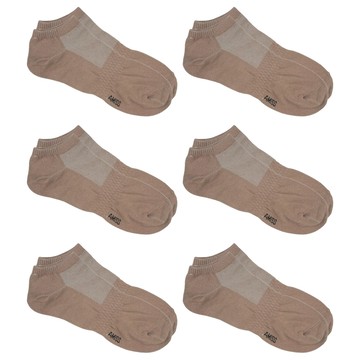 Amiss 機能感 超透氣機能除臭襪 6雙  卡其灰棕  XL(25~29cm)  1套
