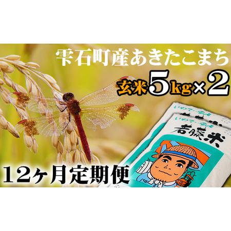 ふるさと納税 新米 雫石町産 あきたこまち 玄米 約10kg ／ 12ヶ月 定期便  ／ 米 岩手県雫石町