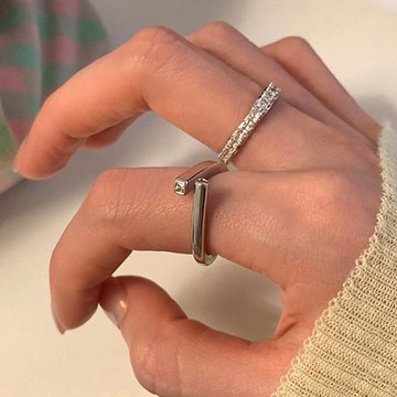 《Oni 歐妮》月光流星 開口可微調戒指活口戒可調式戒圍-1對入