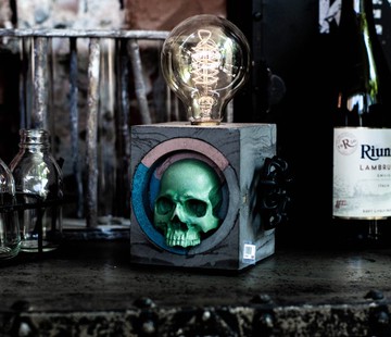 曙MUSE 骷髏個性方水泥桌燈 小物 擺飾 燈具 特色 禮物 骷髏 個性