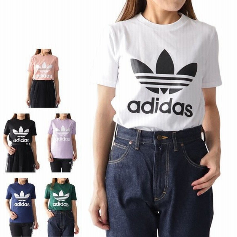 Sale Adidas アディダスオリジナルス スリムフィット トレフォイルロゴtシャツ 半袖tシャツ レディース 通販 Lineポイント最大0 5 Get Lineショッピング