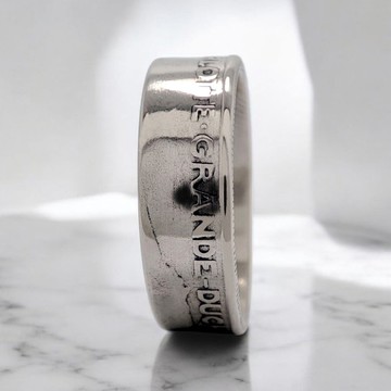 盧森堡硬幣戒指，盧森堡硬幣戒指，盧森堡硬幣男士戒指，硬幣戒指