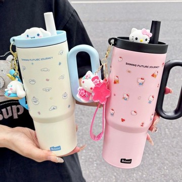 🔥臺灣出貨🔥三麗鷗保溫杯大容量冰霸杯可愛316不銹鋼水杯女吸管杯子ins高顔值