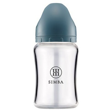 [福利商品]4-11_simba-小獅王辛巴-蘊蜜質金玻璃寬口防脹氣奶瓶-波藍色-180ml-1個