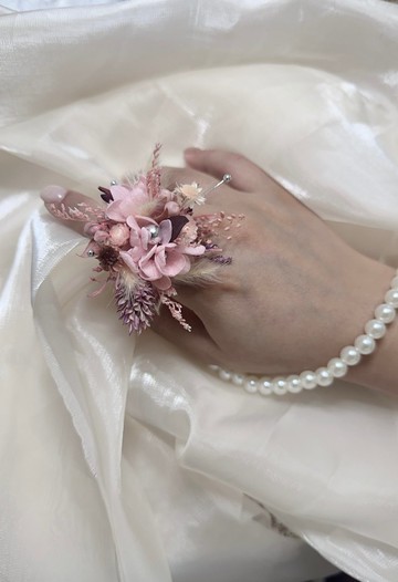 手作乾燥花戒指 - 浪漫夢幻 粉紫