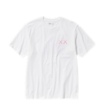 UNIQLO KAWS TEE WHITE PINK