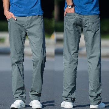 褲子男款秋冬寬松直筒褲男士純棉加絨休閑褲中年爸爸大碼工裝男褲