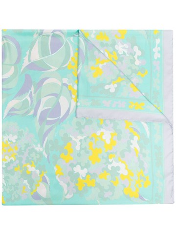 PUCCI - Ortensie-print silk twill - women - Silk - One Size - Blue