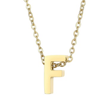 台灣客製化鏈長項鍊 純鋼字母F金色鎖骨項鏈－DUSHA ACCESSORY 杜莎飾品