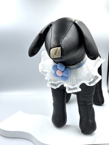 原創設計 寵物浪漫蕾絲小花結手作領巾-適合中小型