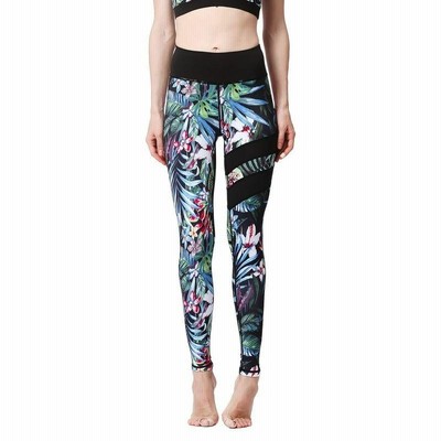 ASHLEY FIT ヨガ レギンス レディース ストレッチ 9分丈 スポーツウェア プリント 柄パンツ YG205,