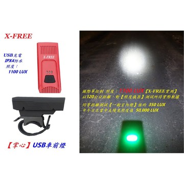 【 X-FREE 掌心 頭燈】USB充電 車前燈 自行車燈 頭燈 手電筒定位燈 玩色單車【C01-44】