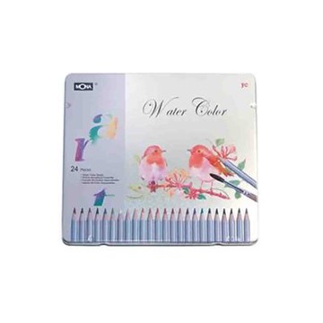 【MBS 萬事捷】MONA 水溶性色鉛筆 24色組 鐵盒裝 /盒 70506