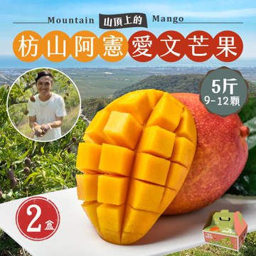 【初品果】屏東青農楊忠憲 枋山阿憲愛文芒果禮盒5斤9-12顆x2盒_預購5/1開始陸續出貨