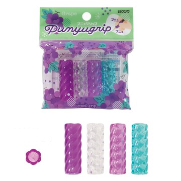 日本文具 KUTSUWA - 香氛好握輔助訓練握筆器4入組-葡萄