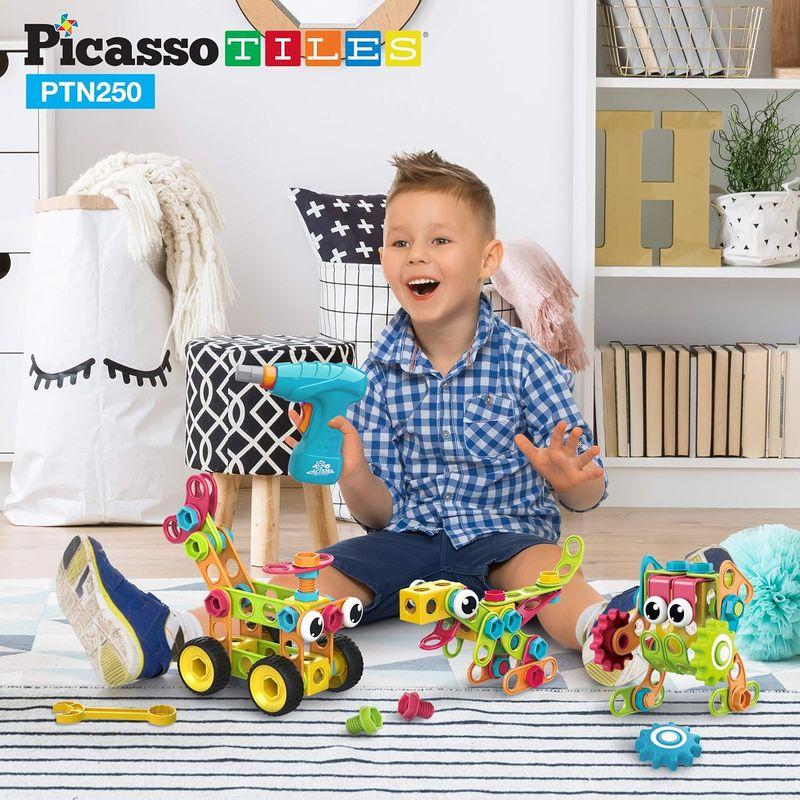 PicassoTiles STEM 学習 玩具 250ピース 組み立てブロックセット