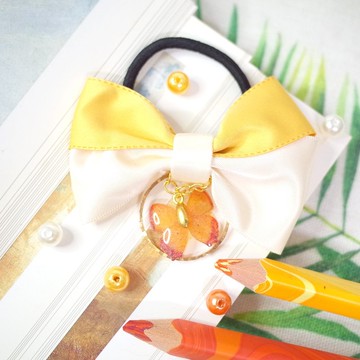 臺灣特有亞種 紫日灰蝶 蝴蝶結髮圈