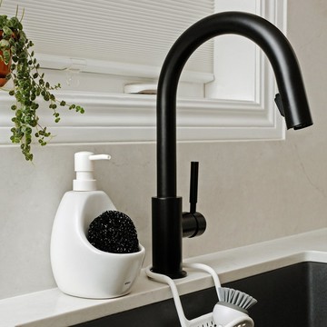 【Umbra】刷具+石陶洗手乳罐(雲朵白590ml) | 按壓瓶