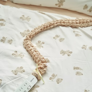 沐慕家居 泡芙格電線保護套 150cm 奶茶色  2條