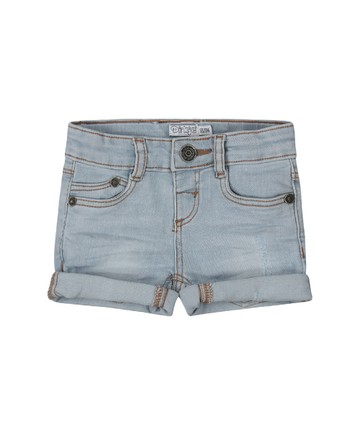 素面淺藍色牛仔短褲110cm