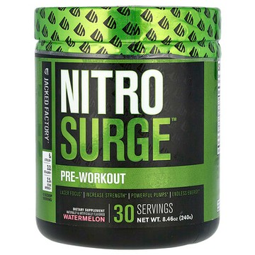 Jacked Factory, Nitro Surge™，鍛鍊前配方，西瓜味，8.46 盎司（240 克）