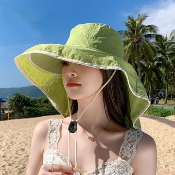 闆娘推薦🌈夏季戶外遮陽帽子女大帽檐披肩護頸速幹防水漁夫帽登山釣魚防曬帽