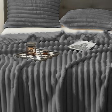 夢之語 3D立體兔毛雲朵毯  150 x 200cm  暗暗雁灰